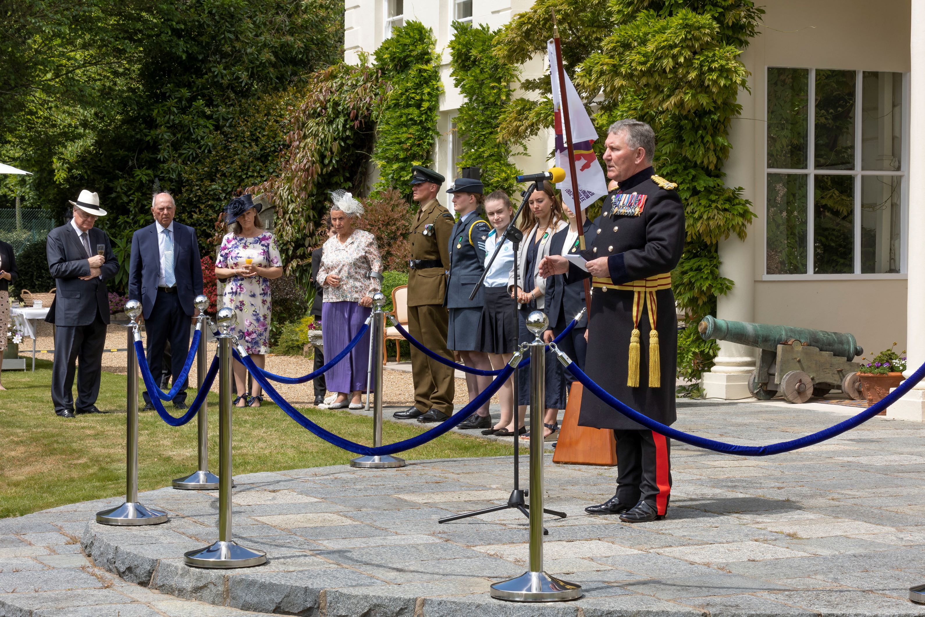 Presiding over the King's Birthday Reception in the gardens at Government House