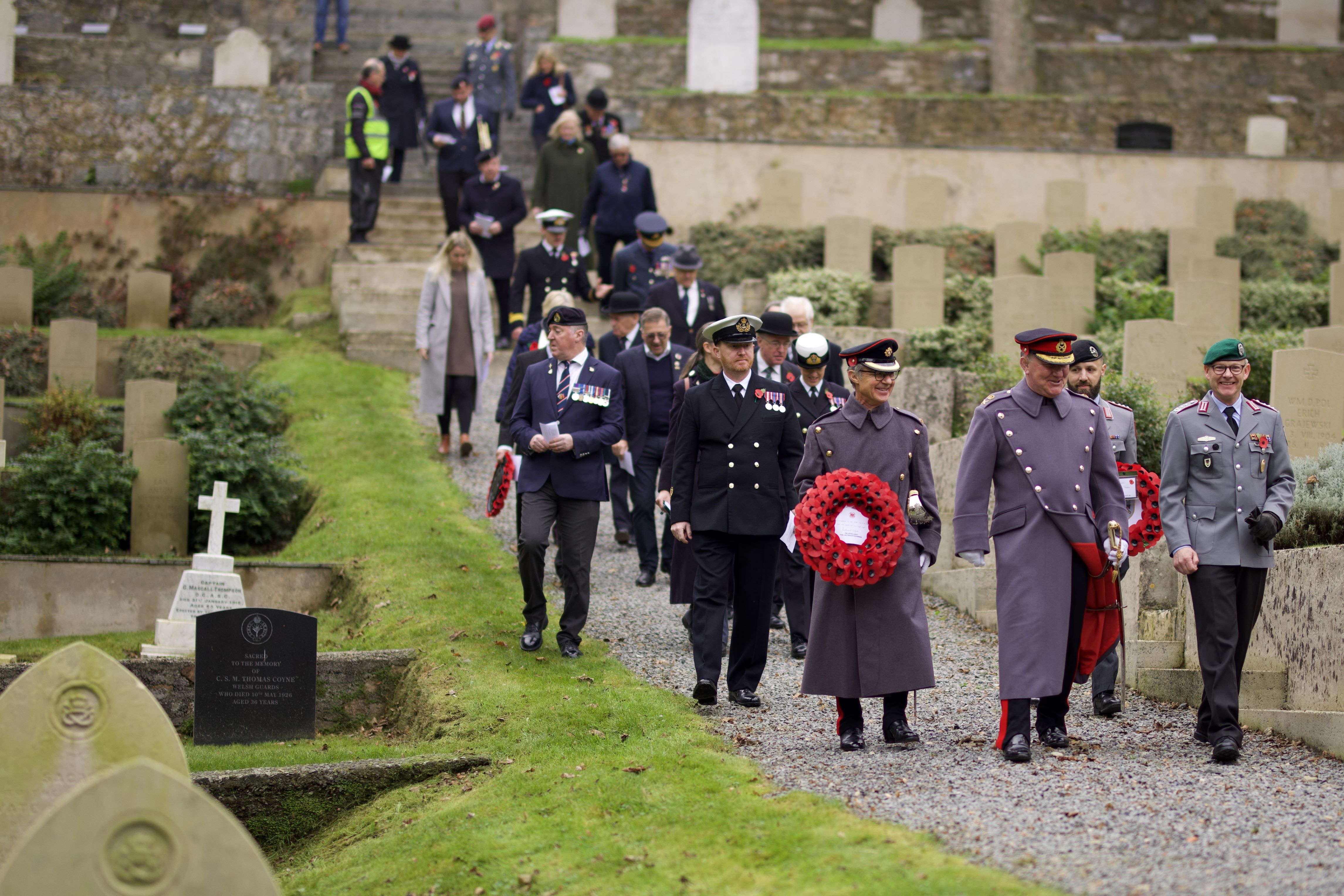 Remembrance Day laying of the poppy wreath at the German Cemetery at Fort George